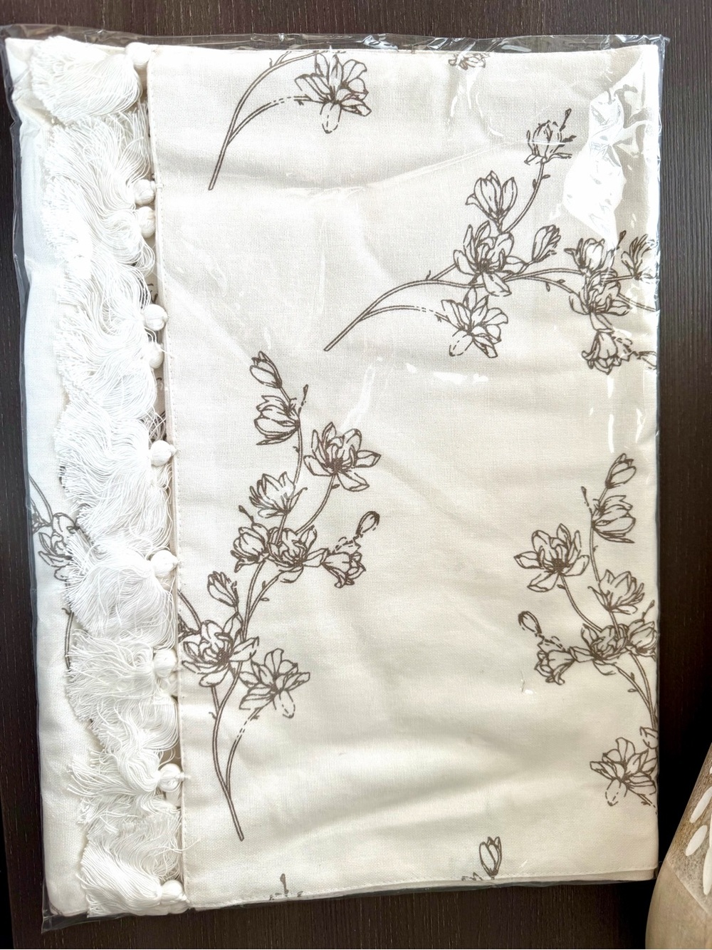 Mary & Martha Thankful Floral Table Runner NWT Tassel Farmhouse